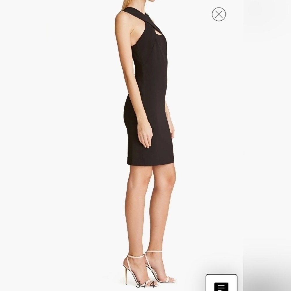 Halston Evening Andie Crossover Neck Cocktail Dress - Picture 3 of 13